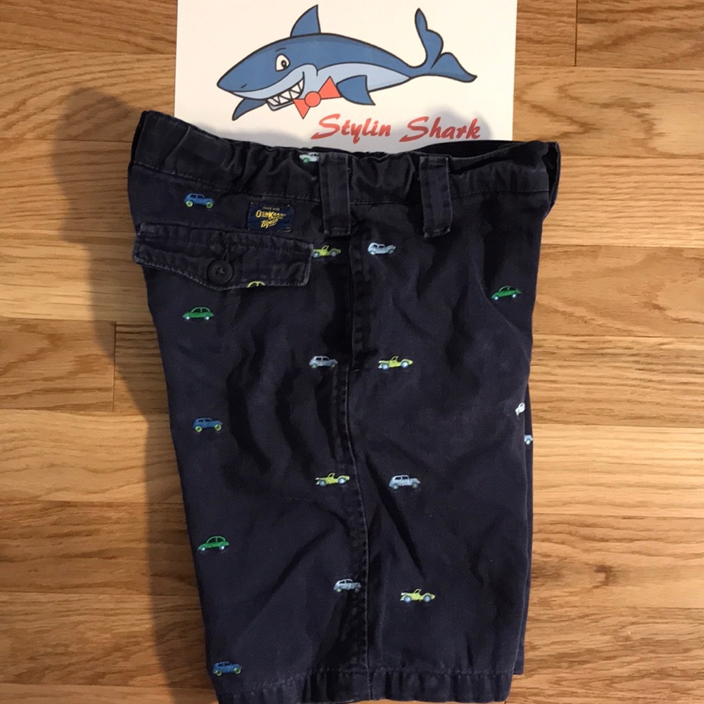 OSH KOSH - BOYS 5 Shorts Navy w/ Cars  Adjustable